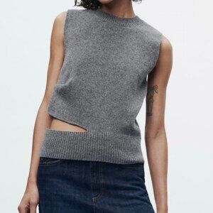 Zara Gray Sleeveless Sweater